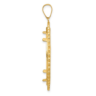 14k Yellow Gold Diamond Cut Loop with 32.0mm Prong Coin Bezel Pendant