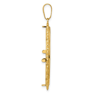 14k Yellow Gold Polished Rainbow with 32.0mm Prong Coin Bezel Pendant