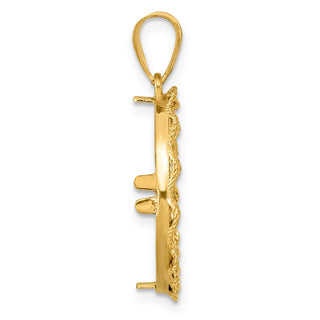 14k Yellow Gold Diamond Cut Rope with 18.0mm Prong Coin Bezel Pendant