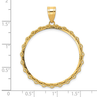 14k Yellow Gold Diamond Cut Rope with 32.0mm Prong Coin Bezel Pendant