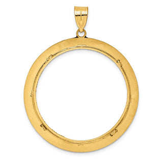 14k Yellow Gold Diamond Cut Black Epoxy Centerline with 32.0mm Prong Coin Bezel Pendant