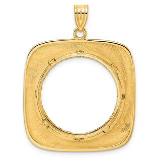 14k Yellow Gold Diamond Cut Riptide with 22.0mm Prong Coin Bezel Pendant
