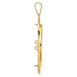 14k Yellow Gold Diamond Cut Riptide with 27.0mm Prong Coin Bezel Pendant
