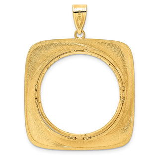 14k Yellow Gold Diamond Cut Riptide with 27.0mm Prong Coin Bezel Pendant