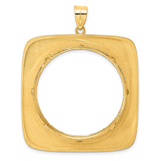 14k Yellow Gold Diamond Cut Riptide with 32.7mm Prong Coin Bezel Pendant
