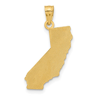 14k Yellow Gold CALI GIRL State Map Pendant