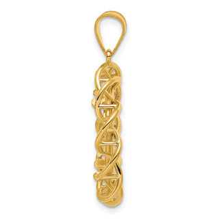 14k Yellow Gold Polished Overlapping Singapore with 16.5mm Prong Coin Bezel Pendant