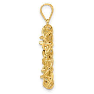 14k Yellow Gold Polished Overlapping Singapore with 18.0mm Prong Coin Bezel Pendant