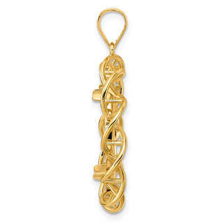 14k Yellow Gold Polished Singapore with 18.0mm Prong Coin Bezel Pendant
