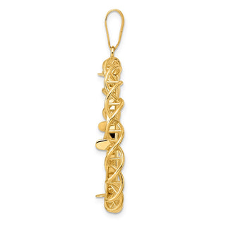 14k Yellow Gold Polished Singapore with 27.0mm Prong Coin Bezel Pendant