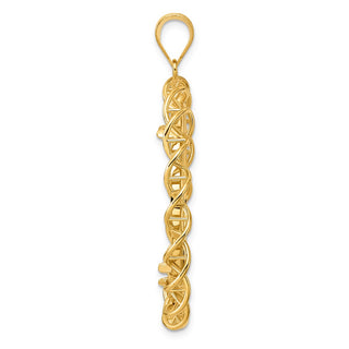 14k Yellow Gold Polished Singapore with 32.0mm Prong Coin Bezel Pendant