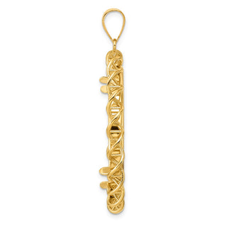 14k Yellow Gold Polished Singapore with 32.7mm Prong Coin Bezel Pendant