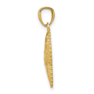 14k Yellow Gold Diamond-cut Starfish Pendant C4033