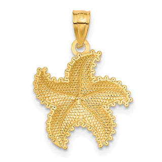 14k Yellow Gold Diamond-cut Starfish Pendant C4033