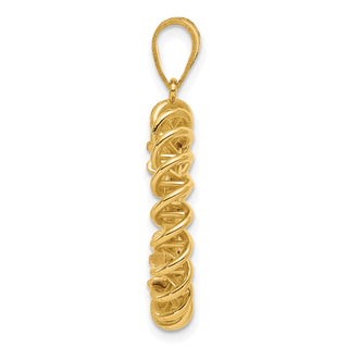 14k Yellow Gold Polished Tight Singapore with 16.5mm Prong Coin Bezel Pendant