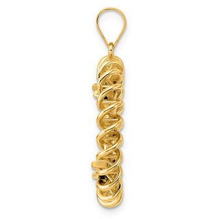 14k Yellow Gold Polished Tight Singapore with 18.0mm Prong Coin Bezel Pendant