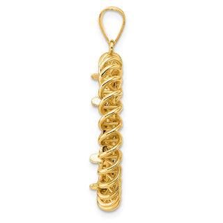 14k Yellow Gold Polished Tight Singapore with 22.0mm Prong Coin Bezel Pendant
