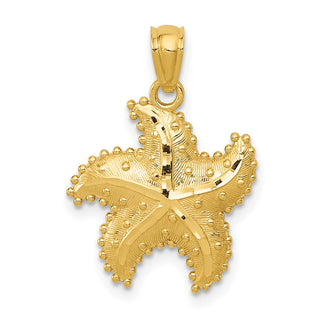 14k Yellow Gold Diamond-cut Starfish Pendant C4033