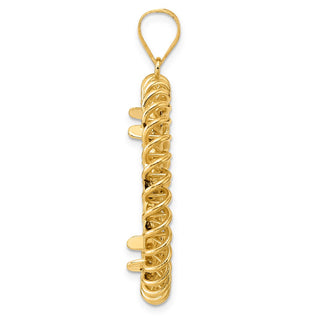 14k Yellow Gold Polished Tight Singapore with 27.0mm Prong Coin Bezel Pendant