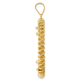 14k Yellow Gold Polished Tight Singapore with 32.0mm Prong Coin Bezel Pendant