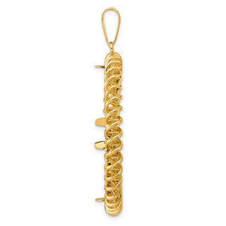 14k Yellow Gold Polished Tight Singapore with 32.7mm Prong Coin Bezel Pendant