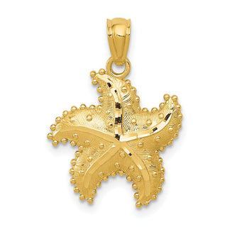 14k Yellow Gold Diamond-cut Starfish Pendant C4033