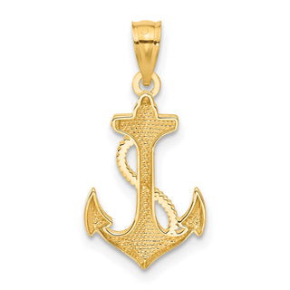 14k Yellow Gold Polished Anchor Pendant C4035
