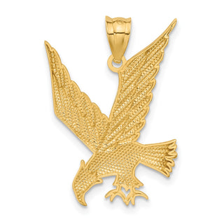 14k Yellow Gold Diamond-cut Eagle Pendant C4037