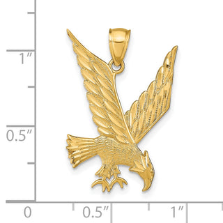 14k Yellow Gold Diamond-cut Eagle Pendant C4037