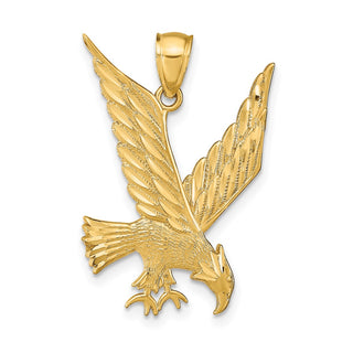 14k Yellow Gold Diamond-cut Eagle Pendant C4037