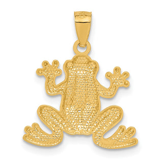 14k Yellow Gold Polished Frog Pendant