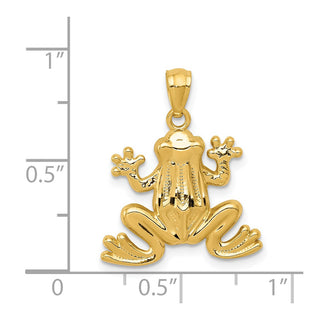 14k Yellow Gold Polished Frog Pendant