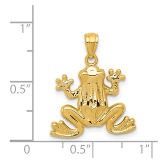 14k Yellow Gold Polished Frog Pendant