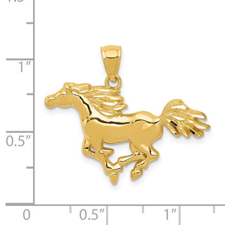 14k Yellow Gold Polished Horse Pendant