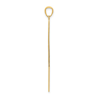 14k Yellow Gold Polished Diamond-Cut Lightning Bolt Pendant
