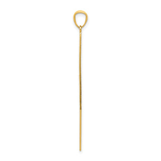 14k Yellow Gold Polished Diamond-Cut Lightning Bolt Pendant