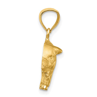 14k Yellow Gold Diamond-cut Pig Pendant C4060