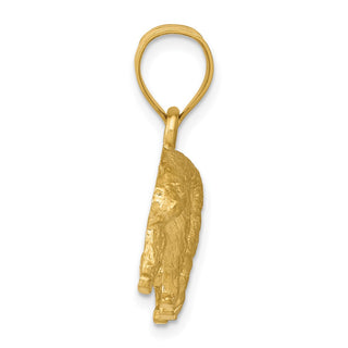 14k Yellow Gold Diamond-cut Bear Pendant C4061