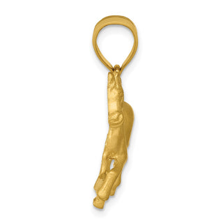 14k Yellow Gold Diamond-cut Horse Pendant C4067