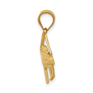 14k Yellow Gold Piano Pendant C408