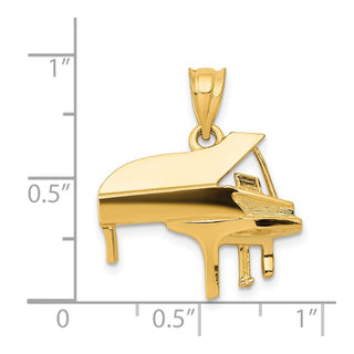 14k Yellow Gold Piano Pendant C408