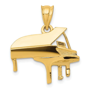 14k Yellow Gold Piano Pendant C408