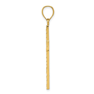 14k Yellow Gold Diamond-Cut Cross Pendant C4098