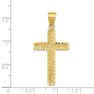 14k Yellow Gold Diamond-Cut Cross Pendant C4098