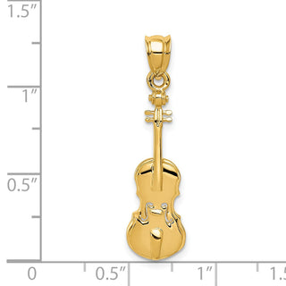 14k Yellow Gold 2D Violin Pendant