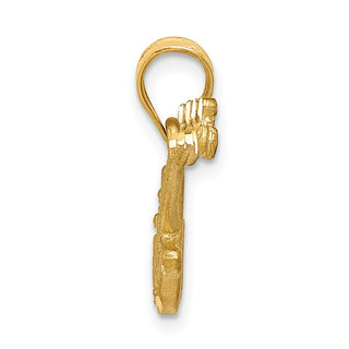 14k Yellow Gold 3D Guitar Pendant C413