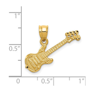 14k Yellow Gold 3D Guitar Pendant C413