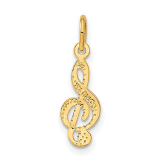 14k Yellow Gold Treble Clef Charm C414