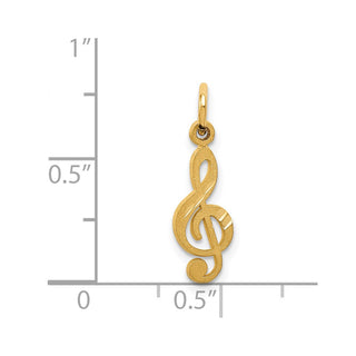 14k Yellow Gold Treble Clef Charm C414