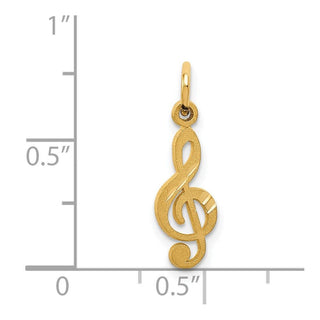 14k Yellow Gold Treble Clef Charm C414